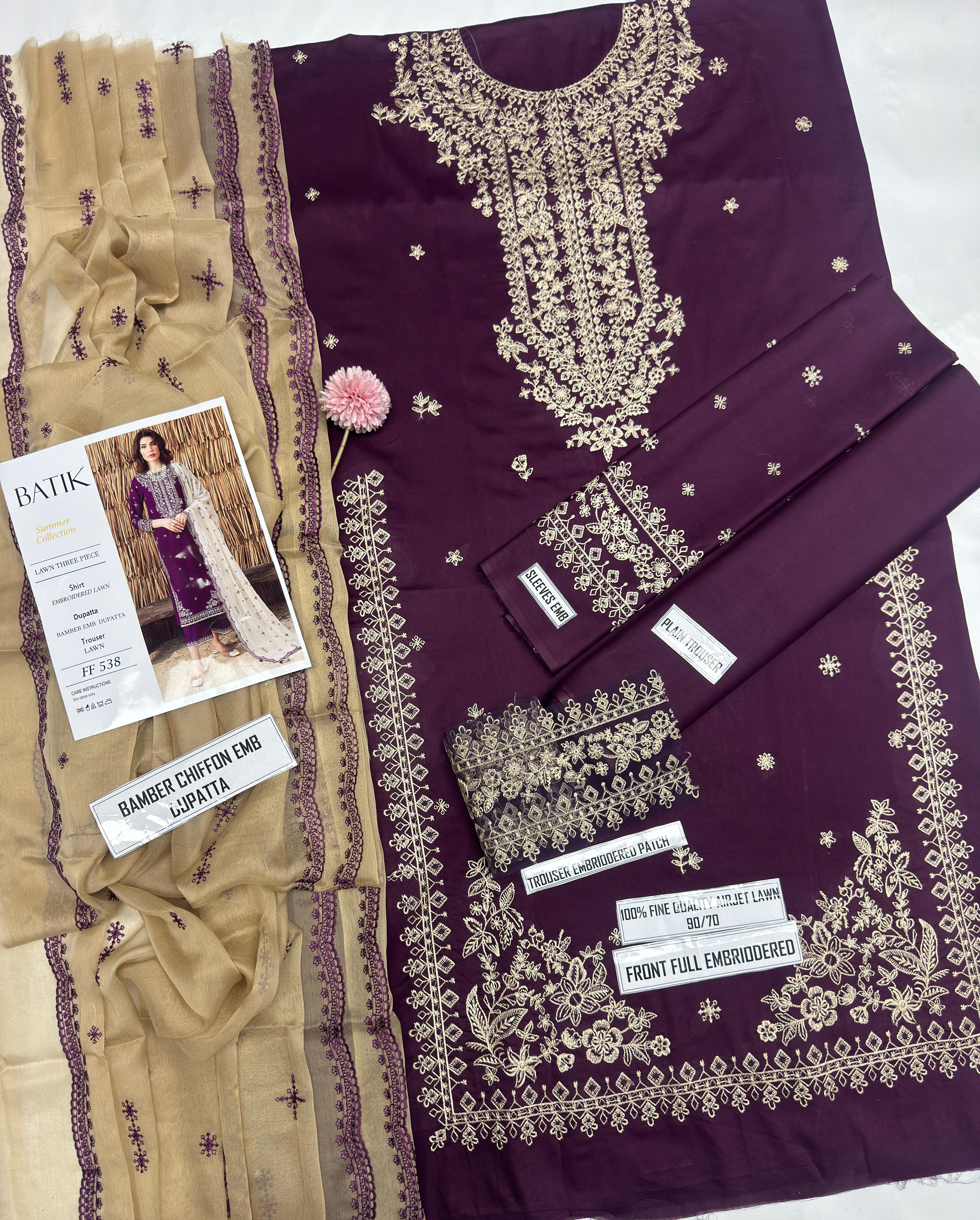 Batik 538*
*Stuff: Best Quality Pure Airjet lawn 90/70* guaranteed