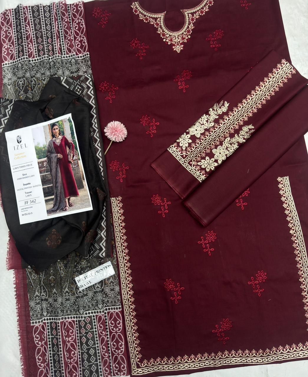 3pc fancy heavy embroidery suit