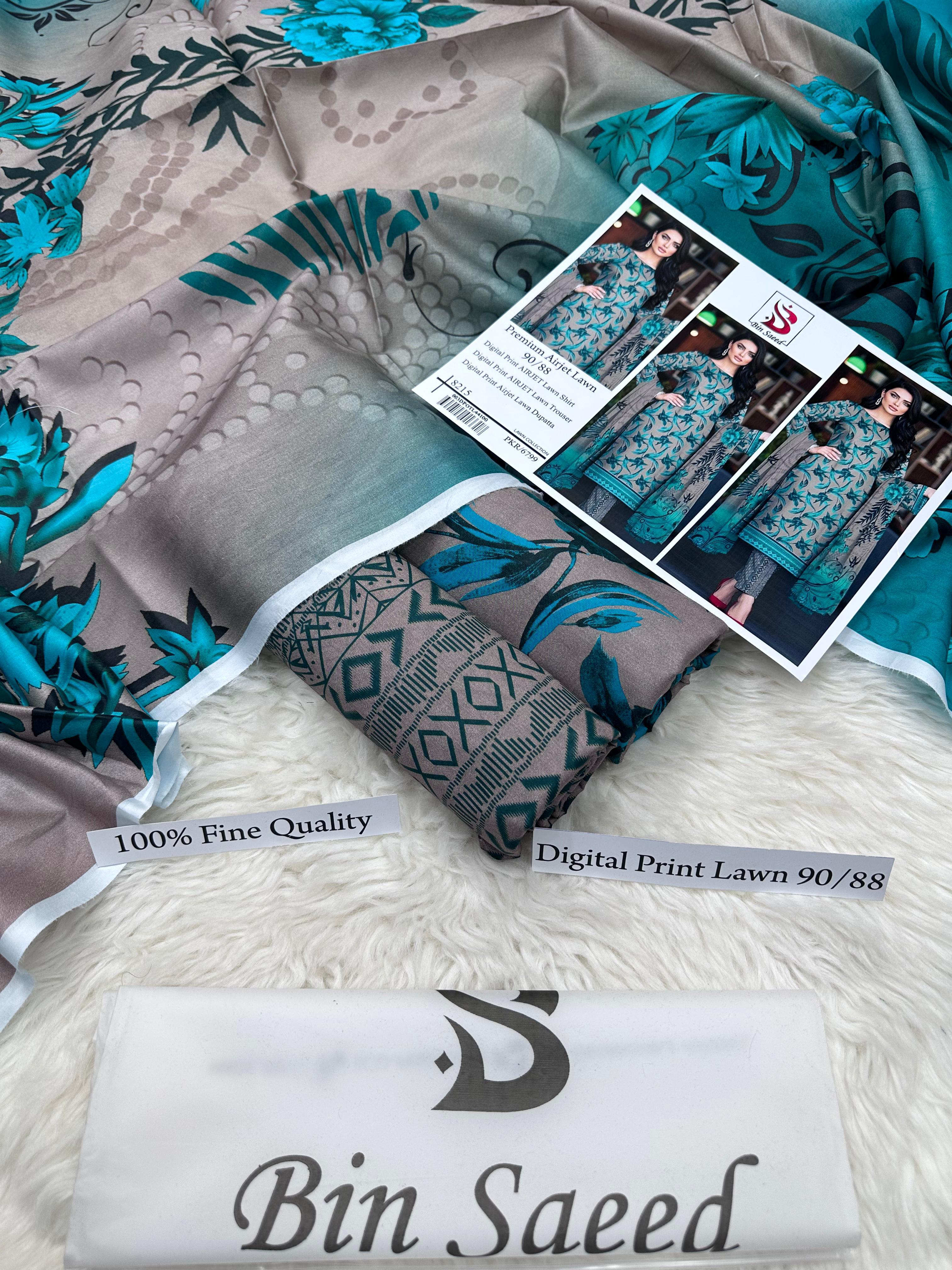 *BIN SAEED LUXURY DIGITAL LAWAN PRINT