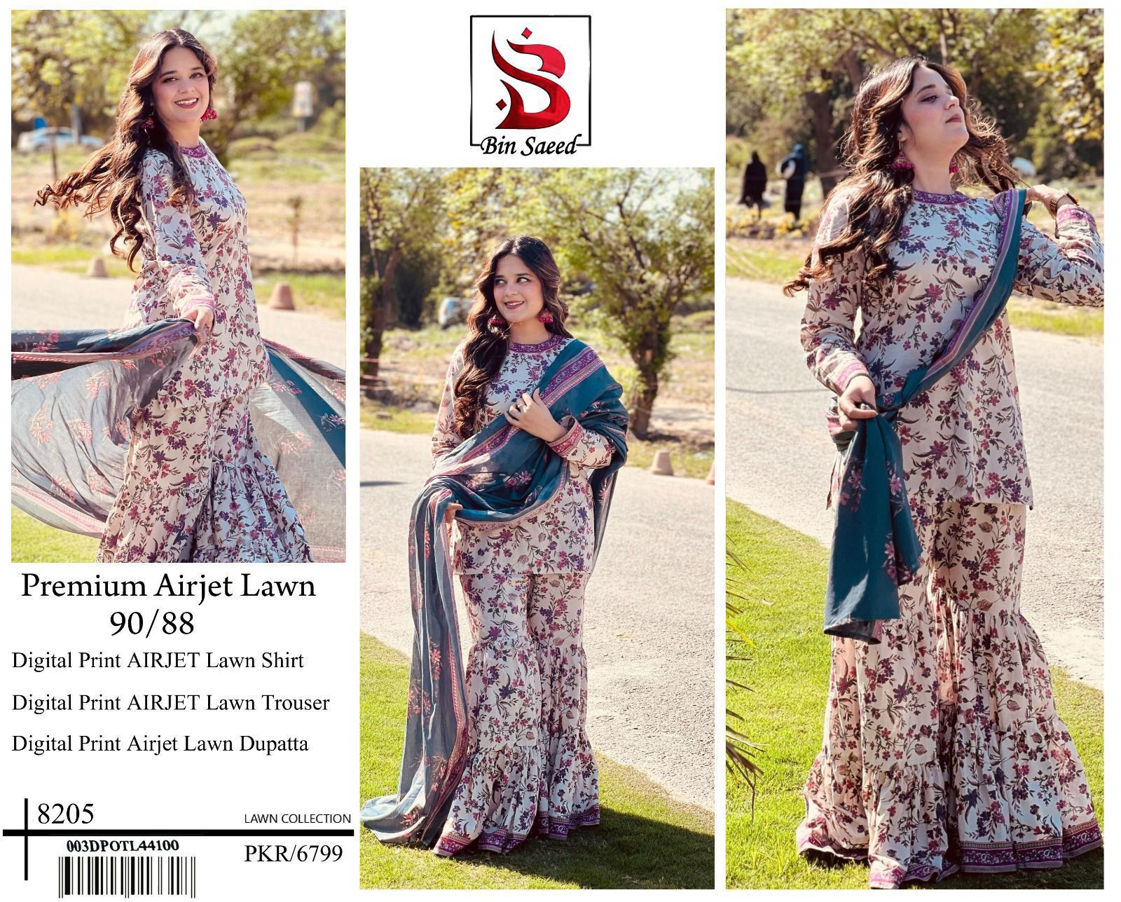 *BIN SAEED LUXURY DIGITAL LAWAN PRINT