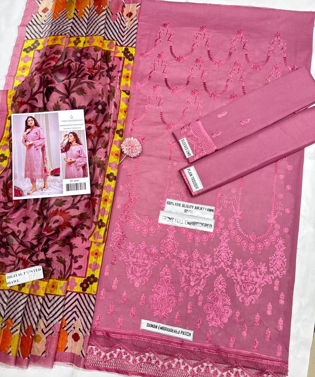 *ZARA SHAHJAHAN 2607 / 414*
*Stuff: Best Quality Pure Airjet lawn 90/70* guaranteed
