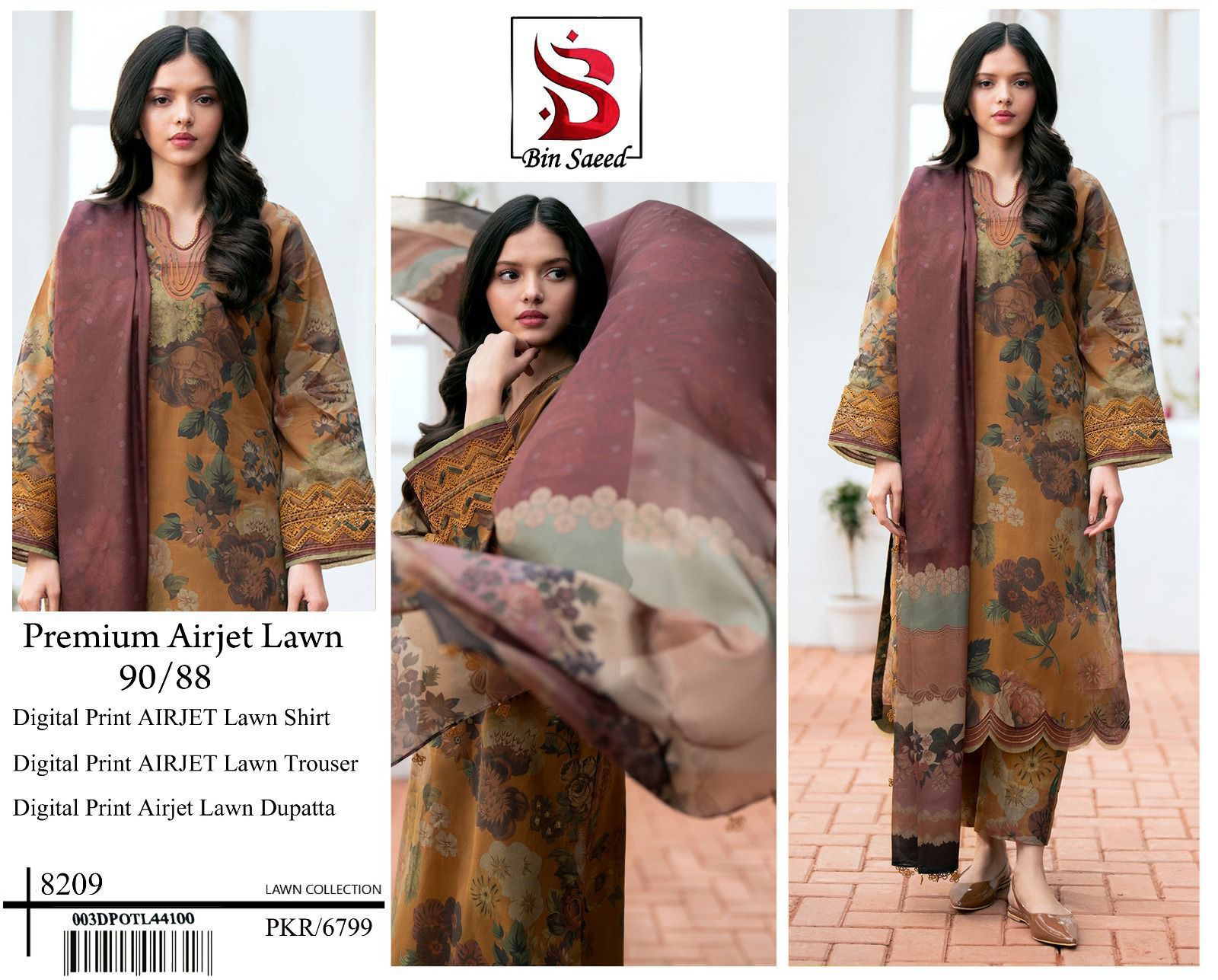 *BIN SAEED LUXURY DIGITAL LAWAN PRINT