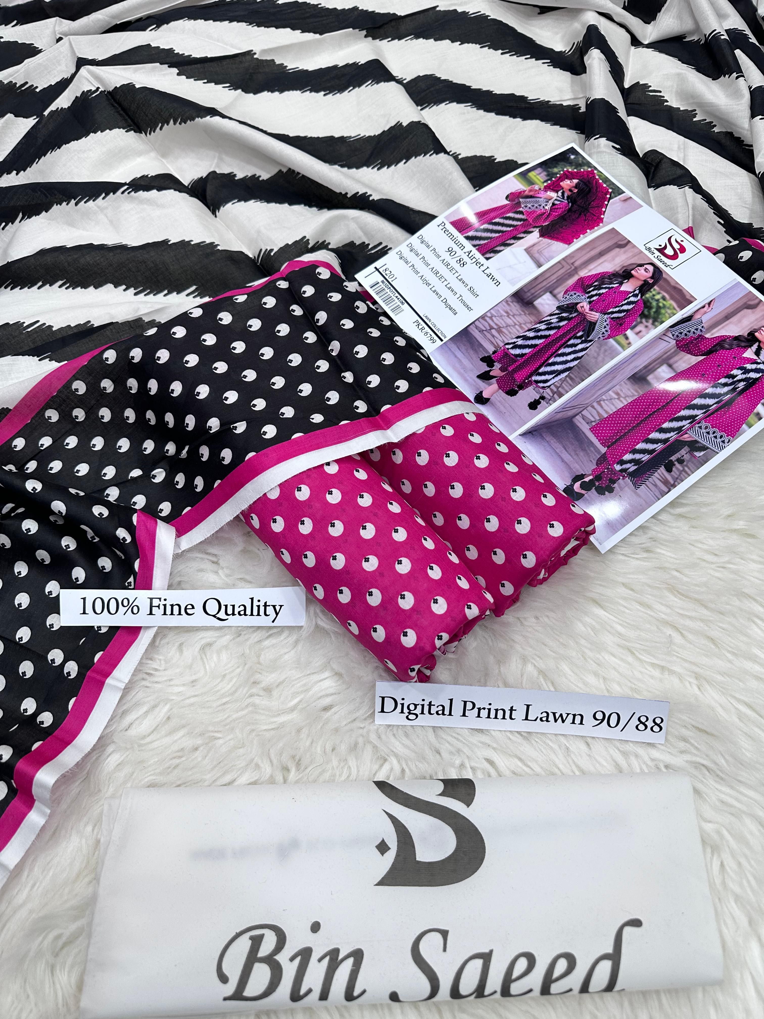 *BIN SAEED LUXURY DIGITAL LAWAN PRINT