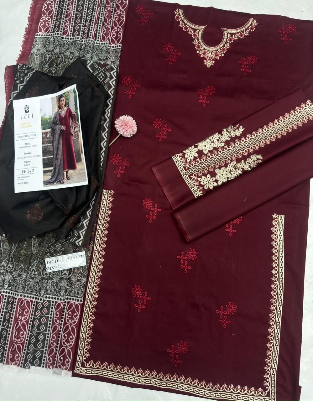 3pc fancy heavy embroidery suit