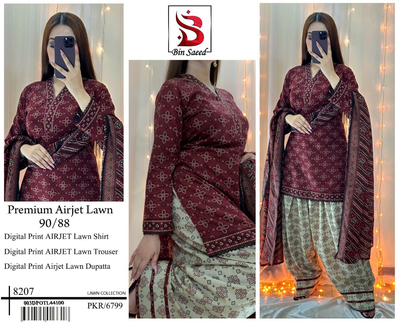 *BIN SAEED LUXURY DIGITAL LAWAN PRINT