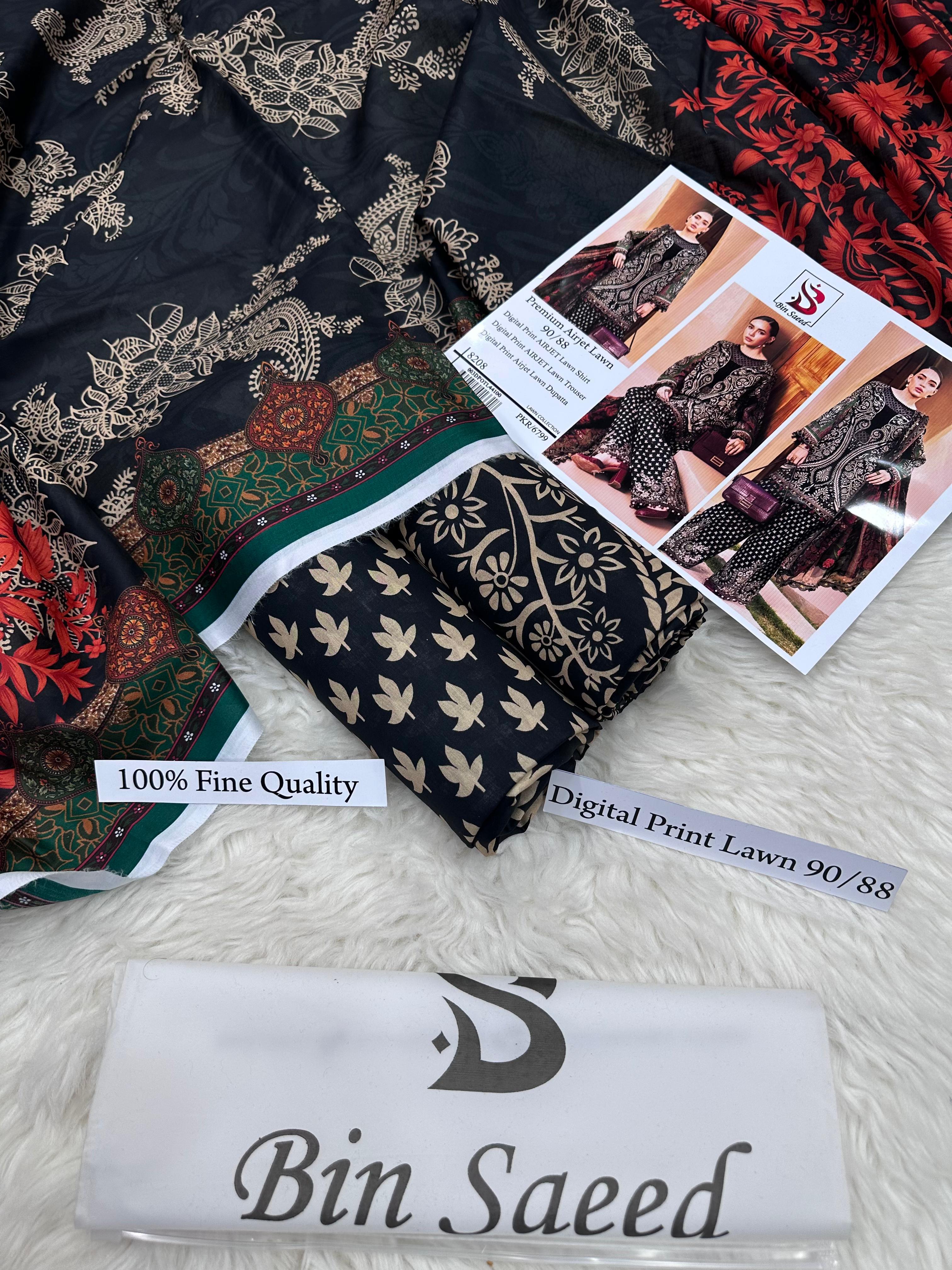 *BIN SAEED LUXURY DIGITAL LAWAN PRINT