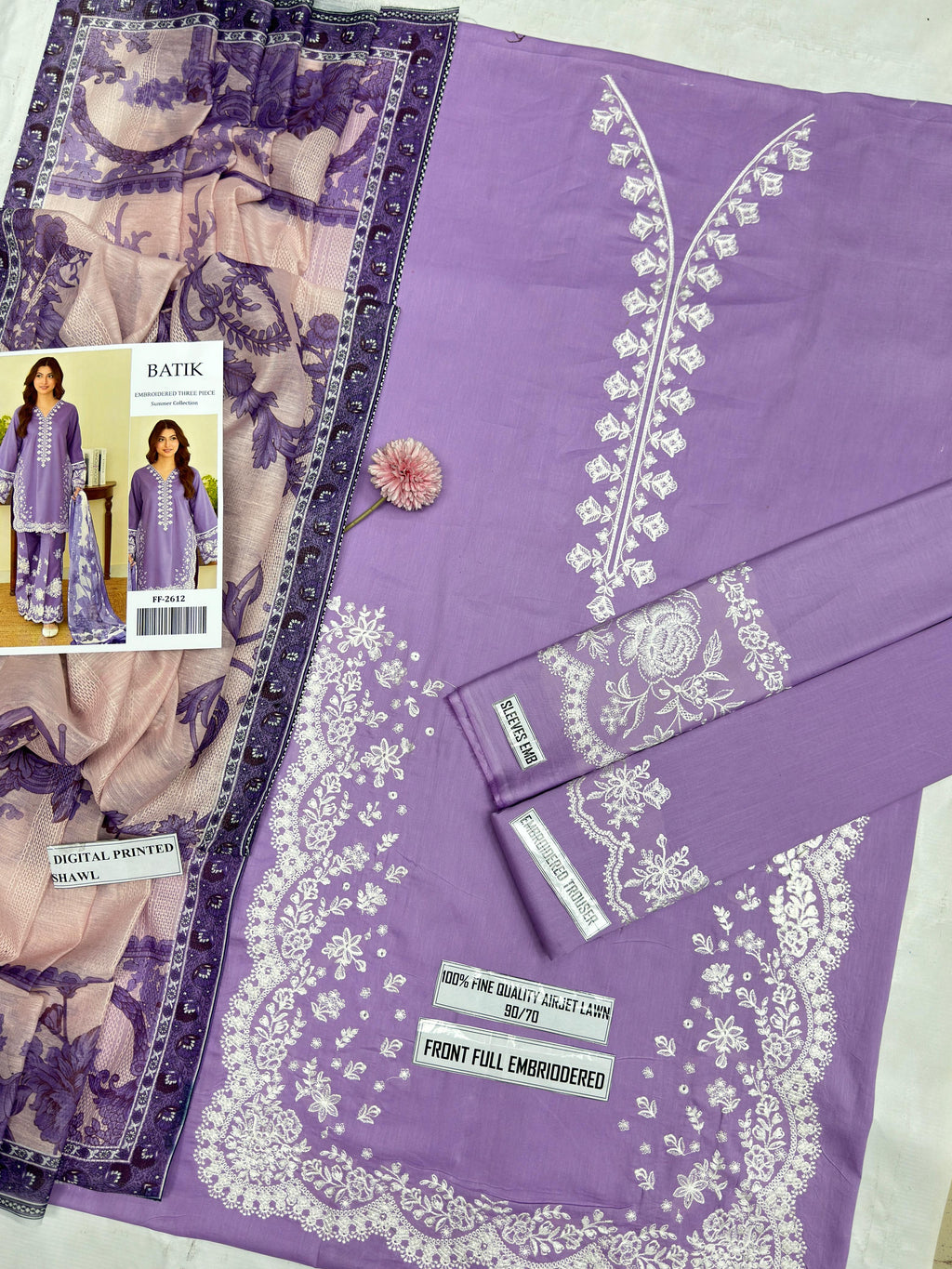 *Luxury Embroidered 3-Piece*
*STUFF: Best Export Quality Airjet Lawn (90/70)*