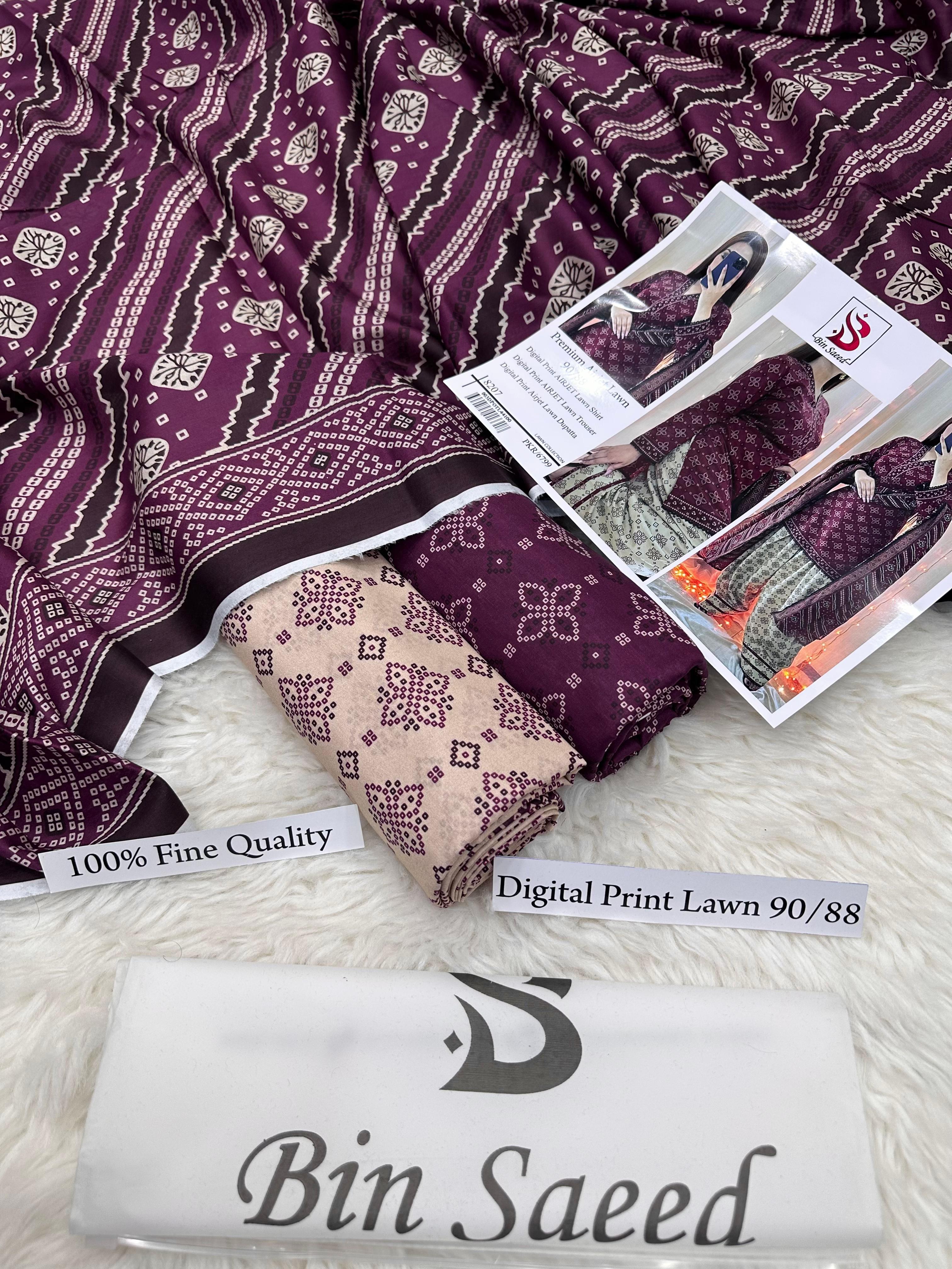 *BIN SAEED LUXURY DIGITAL LAWAN PRINT