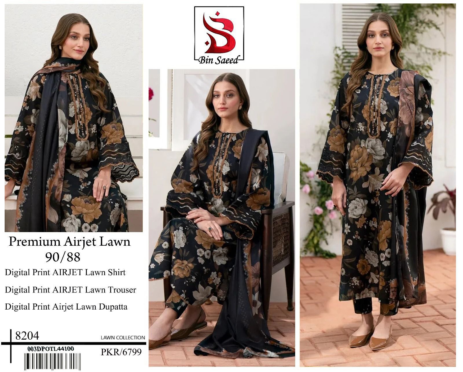 *BIN SAEED LUXURY DIGITAL LAWAN PRINT