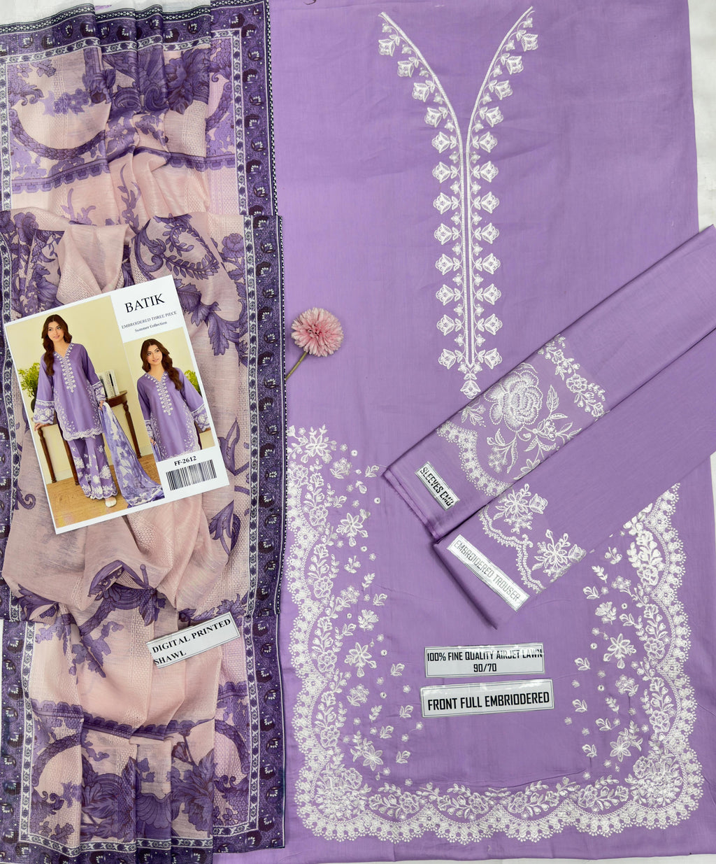 *Luxury Embroidered 3-Piece*
*STUFF: Best Export Quality Airjet Lawn (90/70)*