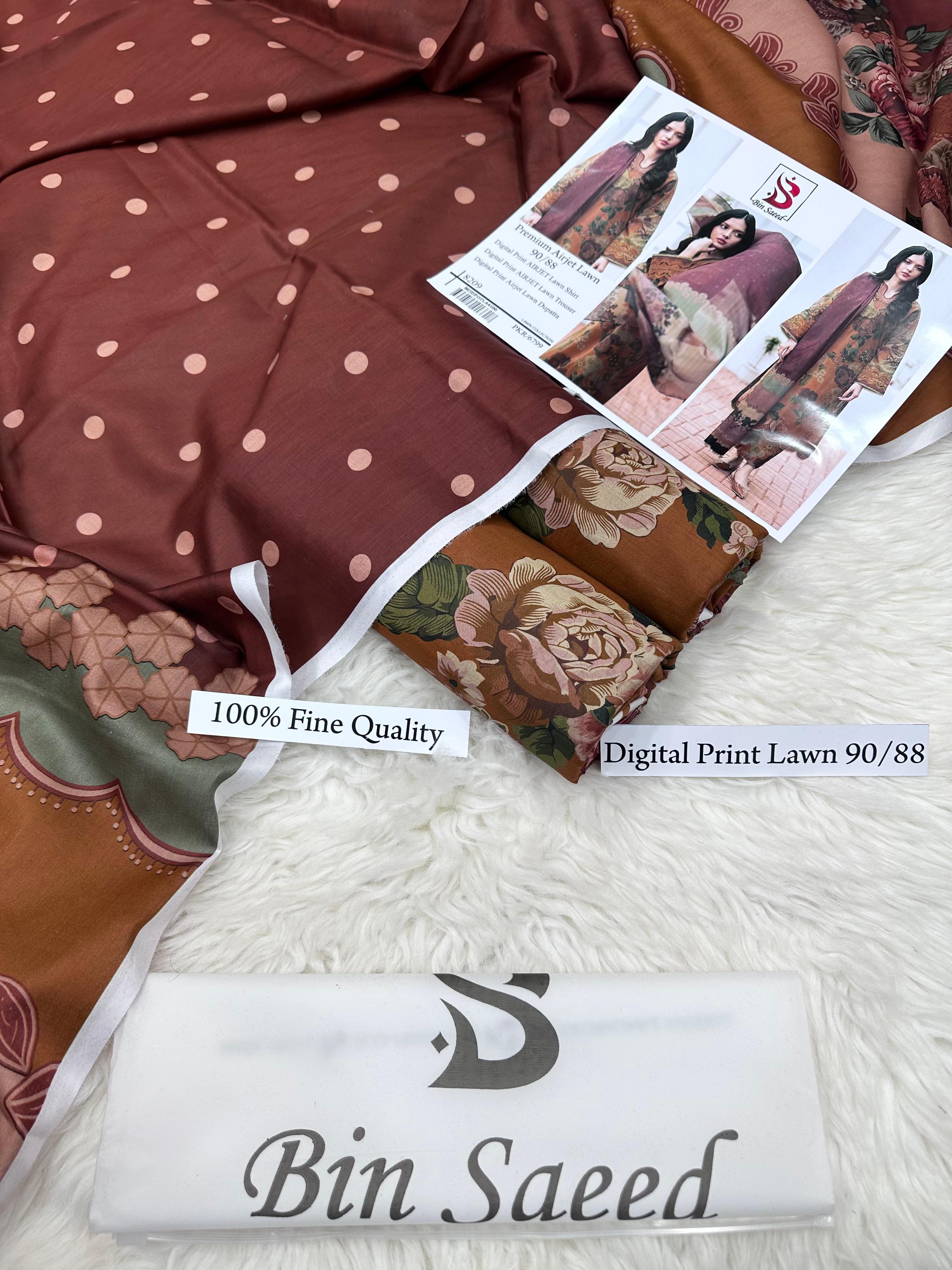 *BIN SAEED LUXURY DIGITAL LAWAN PRINT